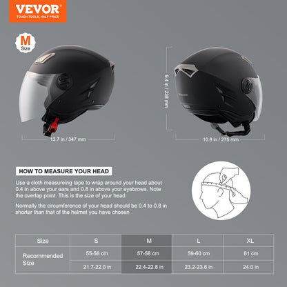 3/4-Face Motorcycle Helmet Motocross Helmet with Bluetooth Slot