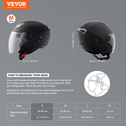 3/4-Face Motorcycle Helmet Motocross Helmet with Bluetooth Slot