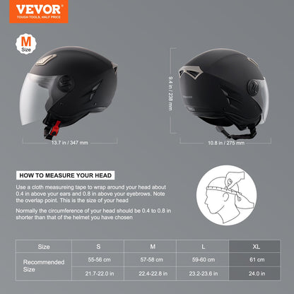 3/4-Face Motorcycle Helmet Motocross Helmet with Bluetooth Slot