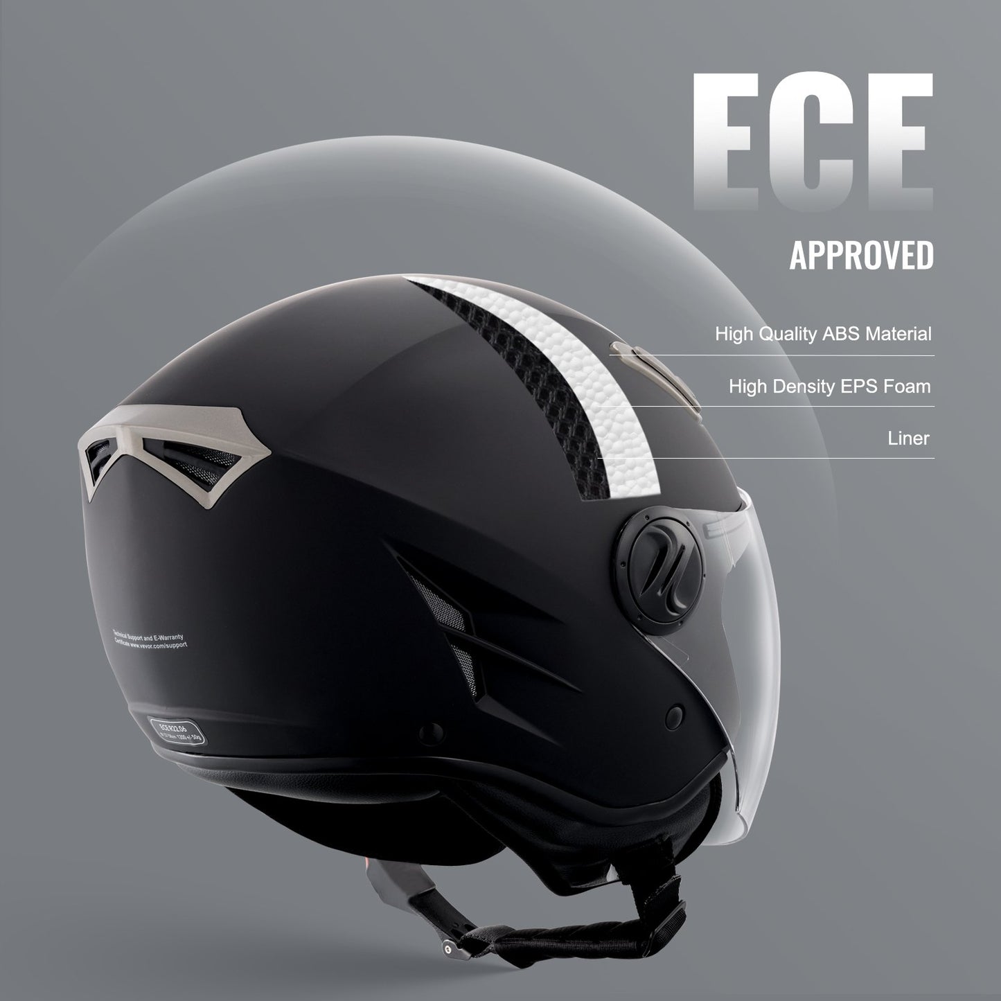 3/4-Face Motorcycle Helmet Motocross Helmet with Bluetooth Slot