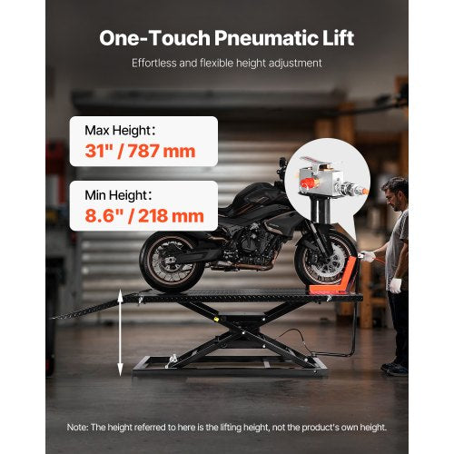 Motorcykel Domkraft 1500lb Pneumatisk Motorcykel Stativ Avtagbar Arbetsbänk |  EU