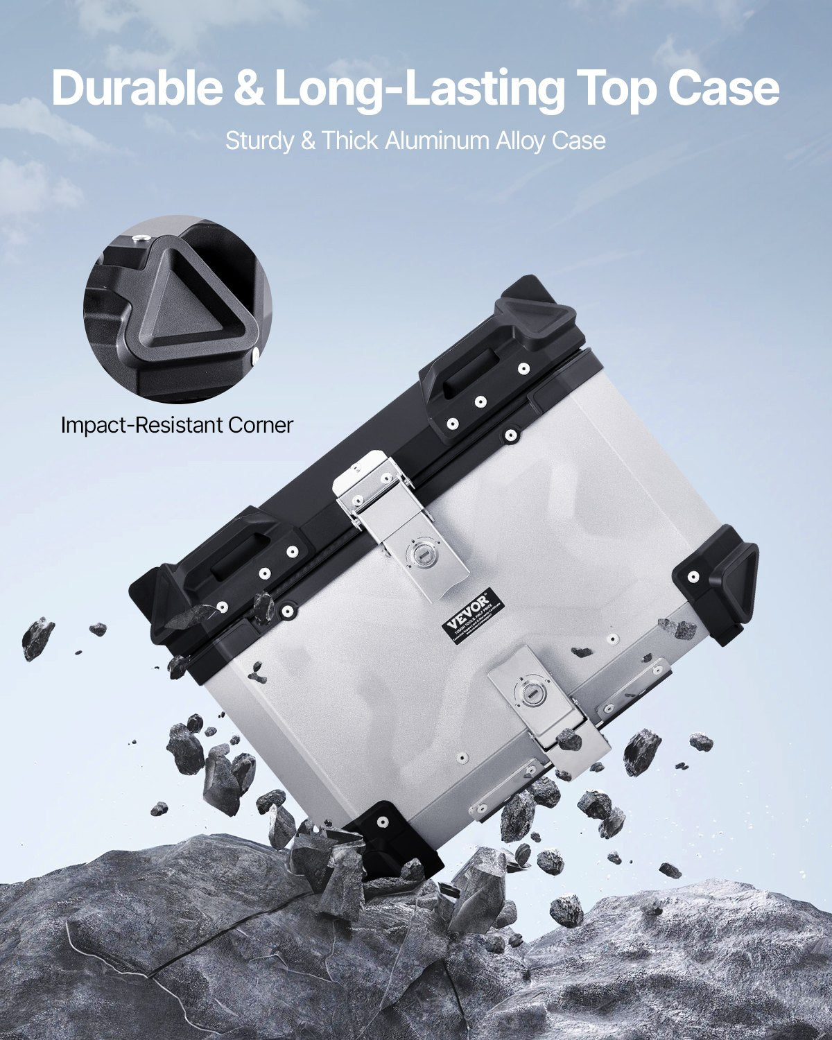 45L Motorcycle Top Case Universal Motorcycle Tail Box with leather lining