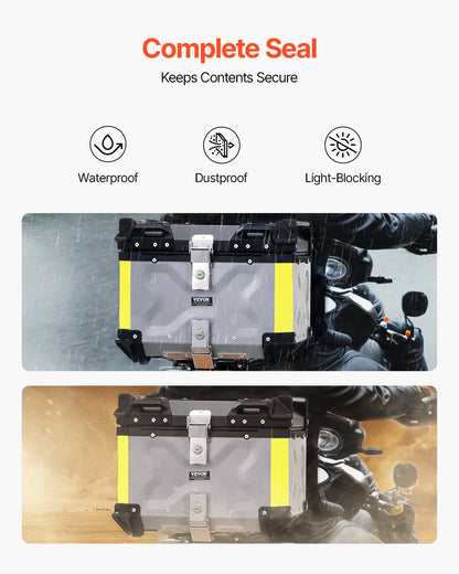 45L Motorcycle Top Case Universal Motorcycle Tail Box with leather lining