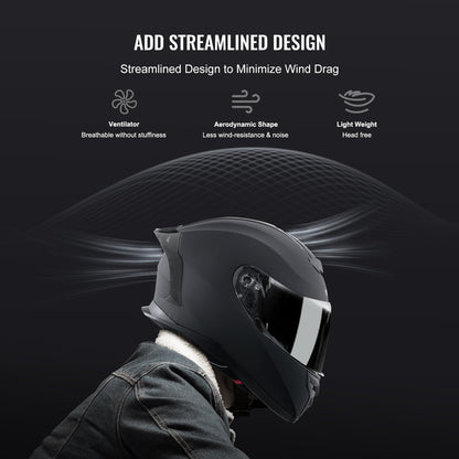Full Face Motorcycle Helmet Motocross Helmet with Bluetooth Slot