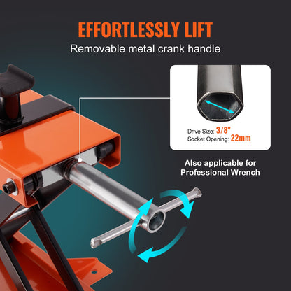Motorcykel Lift Scissor Jack Stand 1100 Lb med sadel ATV Lift Dirt Bike
