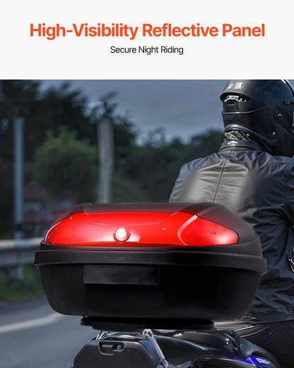62L Motorcycle Top Case Universal Motorbike Tail with reflective panel