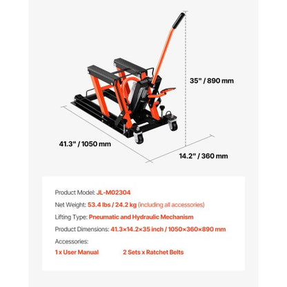 1500lbs hydraulisk och pneumatisk motorcykeldomkraft lyftstativ 2 hjul |  EU