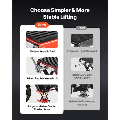 Motorcycle Scissor Lift Jack 1200lbs Wide Tire Motorcycle Lift Stand Crank | EU