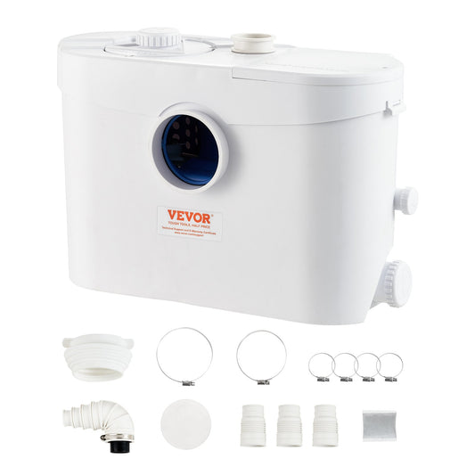Zerkleinerer-Abwasserpumpe, Keller-Zerkleinererpumpe, 700 W, 9600 l/h Durchfluss, 10 m Auslasskopf, 99 % antimikrobiell wirksam, mit 3 Wassereinlässen für Toilette, Keller, Küche, Waschbecken, Badewanne, Kanalisation, Geschirrspüler
