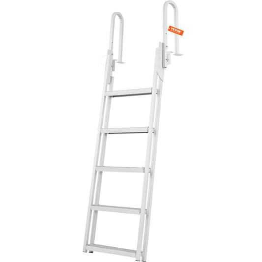 Aluminum Docking Ladder Folding Boat Docking Ladder 5 Steps with 350 Pound Load