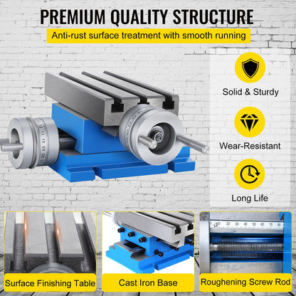 Milling machine Work table Cross slide table 4"x7.3" mix for bench drill vice