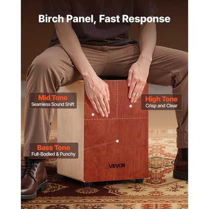 Cajon Box Trumma Trä Slagverksinstrument med Gitarrsträngar Björkträ |  EU
