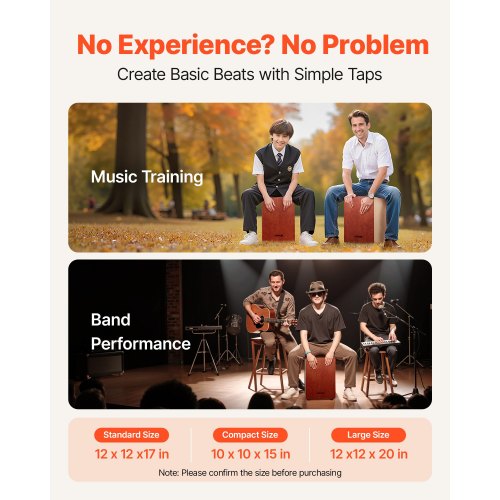 Cajon Box Trumma Trä Slagverksinstrument med Gitarrsträngar Björkträ |  EU