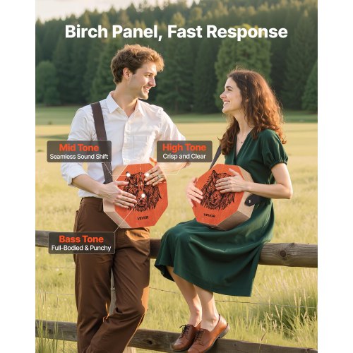 Unik Cajon Boxtrumma Björkträ Slagverksinstrument med Gitarrsträngar |  EU