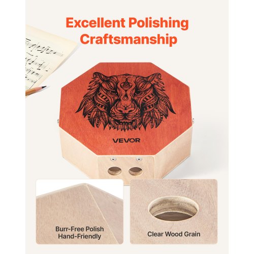 Unik Cajon Boxtrumma Björkträ Slagverksinstrument med Gitarrsträngar |  EU