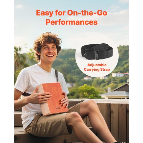 Cajon Box Trumma Trä Slagverksinstrument med Gitarrsträngar Reseväska |  EU