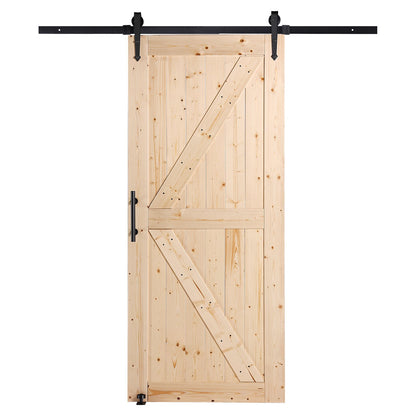 Ladugårdsdörr och beslagssats 36" x 84" trä skjutbar ladugårdsdörrsats smidigt