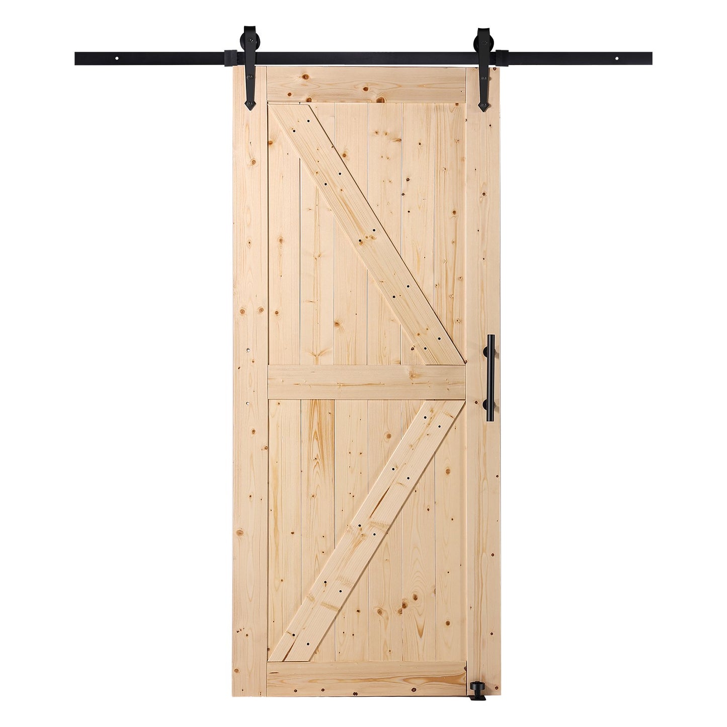 Ladugårdsdörr och beslagssats 36" x 84" trä skjutbar ladugårdsdörrsats smidigt