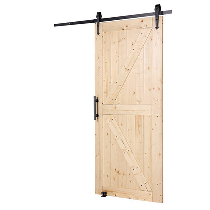 Ladugårdsdörr och beslagssats 36" x 84" trä skjutbar ladugårdsdörrsats smidigt