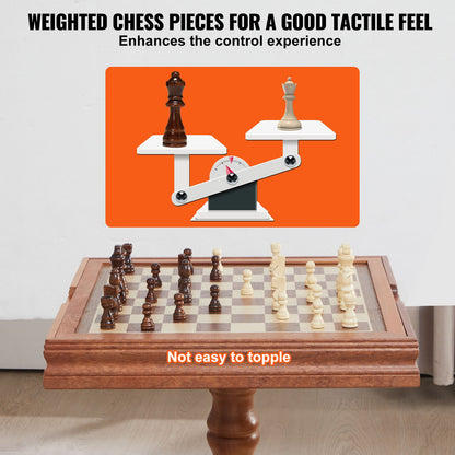 3-I-1 schackdam backgammon bordsset, 18 tums premium schackbord i trä, Deluxe kombinationsspelbordsmöbler set, schackset brädspelspresent till familjens brädspel