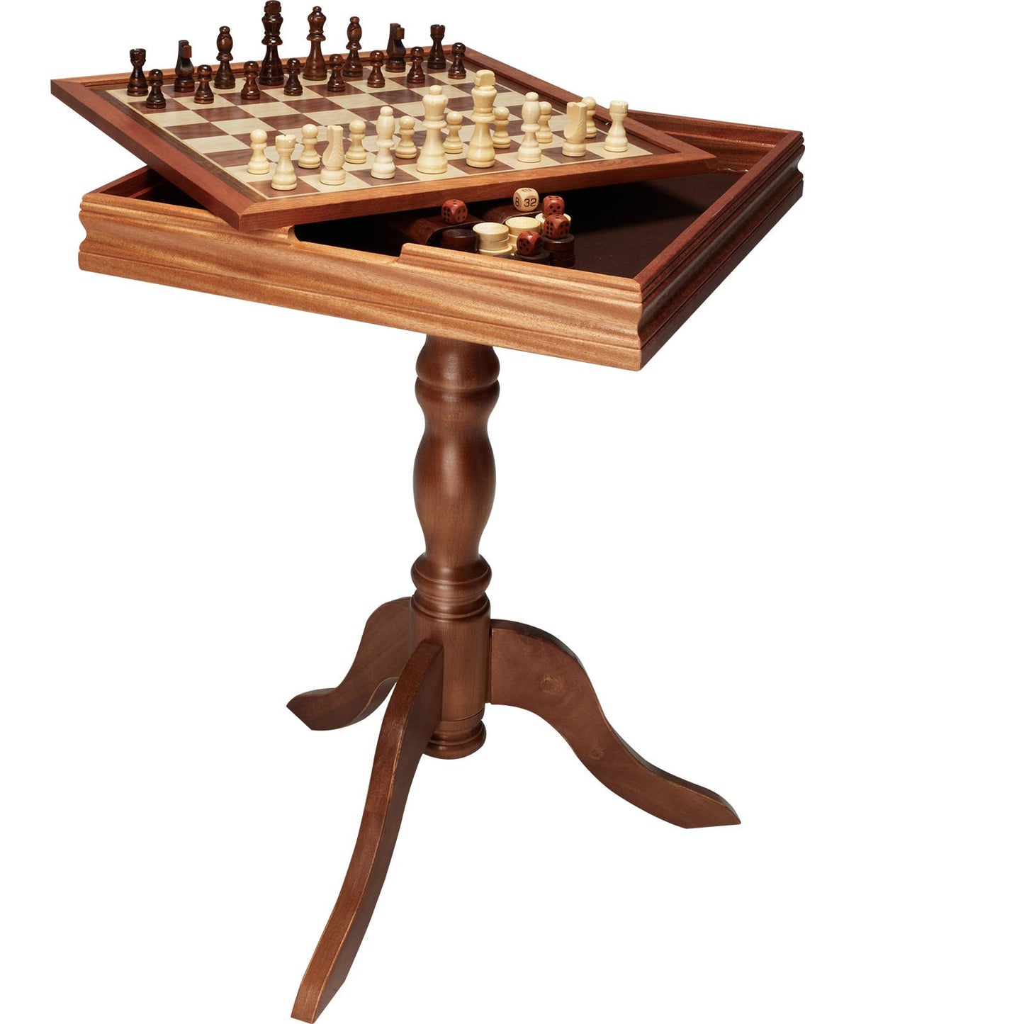 3-I-1 schackdam backgammon bordsset, 18 tums premium schackbord i trä, Deluxe kombinationsspelbordsmöbler set, schackset brädspelspresent till familjens brädspel