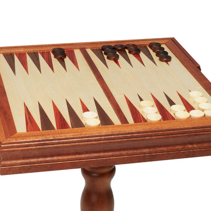3-I-1 schackdam backgammon bordsset, 18 tums premium schackbord i trä, Deluxe kombinationsspelbordsmöbler set, schackset brädspelspresent till familjens brädspel