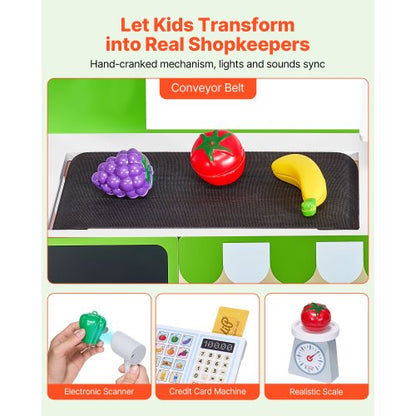 Kinder-Lebensmittelladen Lekset Holz-Spielmarktstand mit Kasse | EU