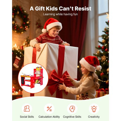 Kinder-Lebensmittelgeschäft-Spielset, Supermarkt-Spielzeugset mit Registrierkasse | EU