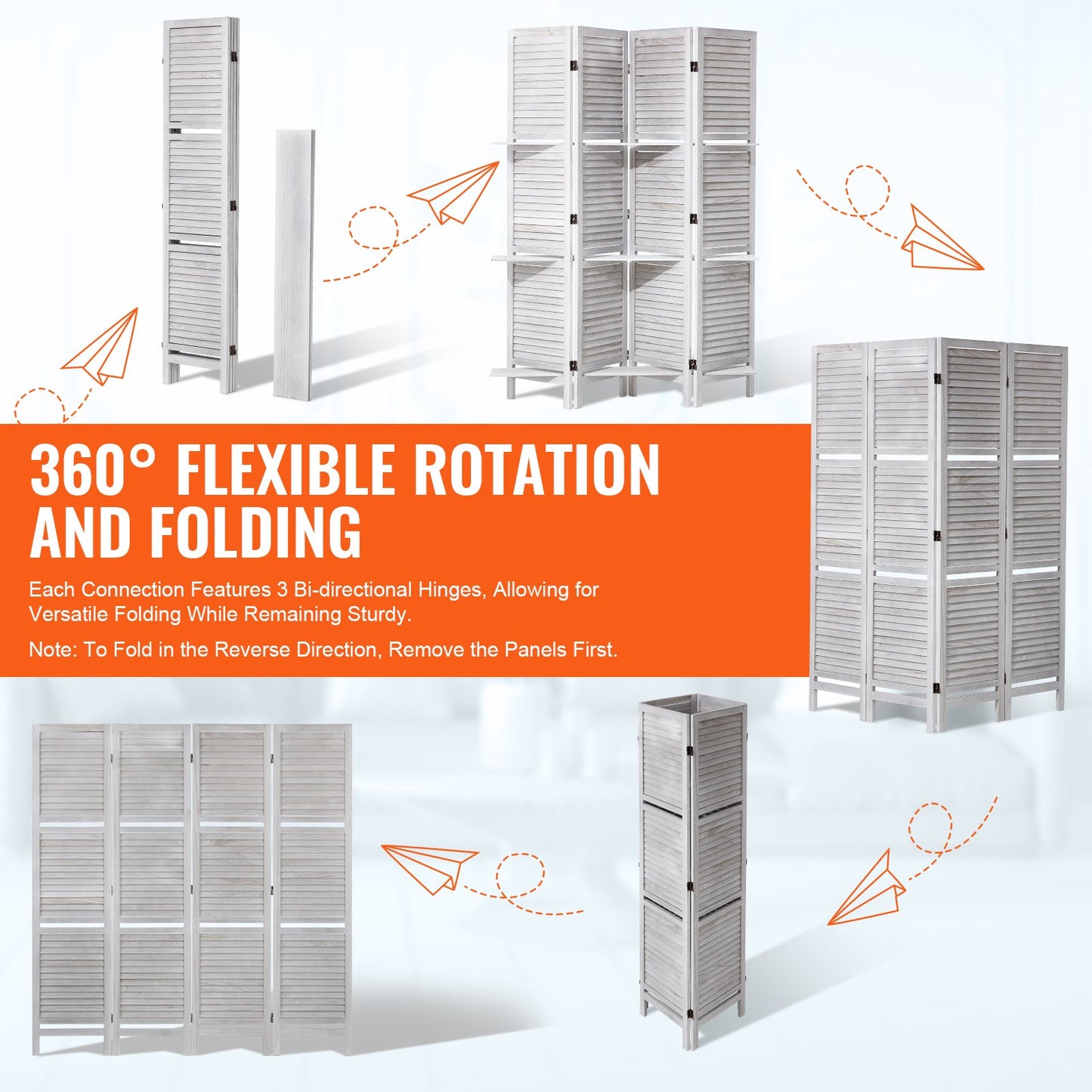 Trä Rumsavdelare Träskärm 4 Panel för rumsseparation hemmakontor