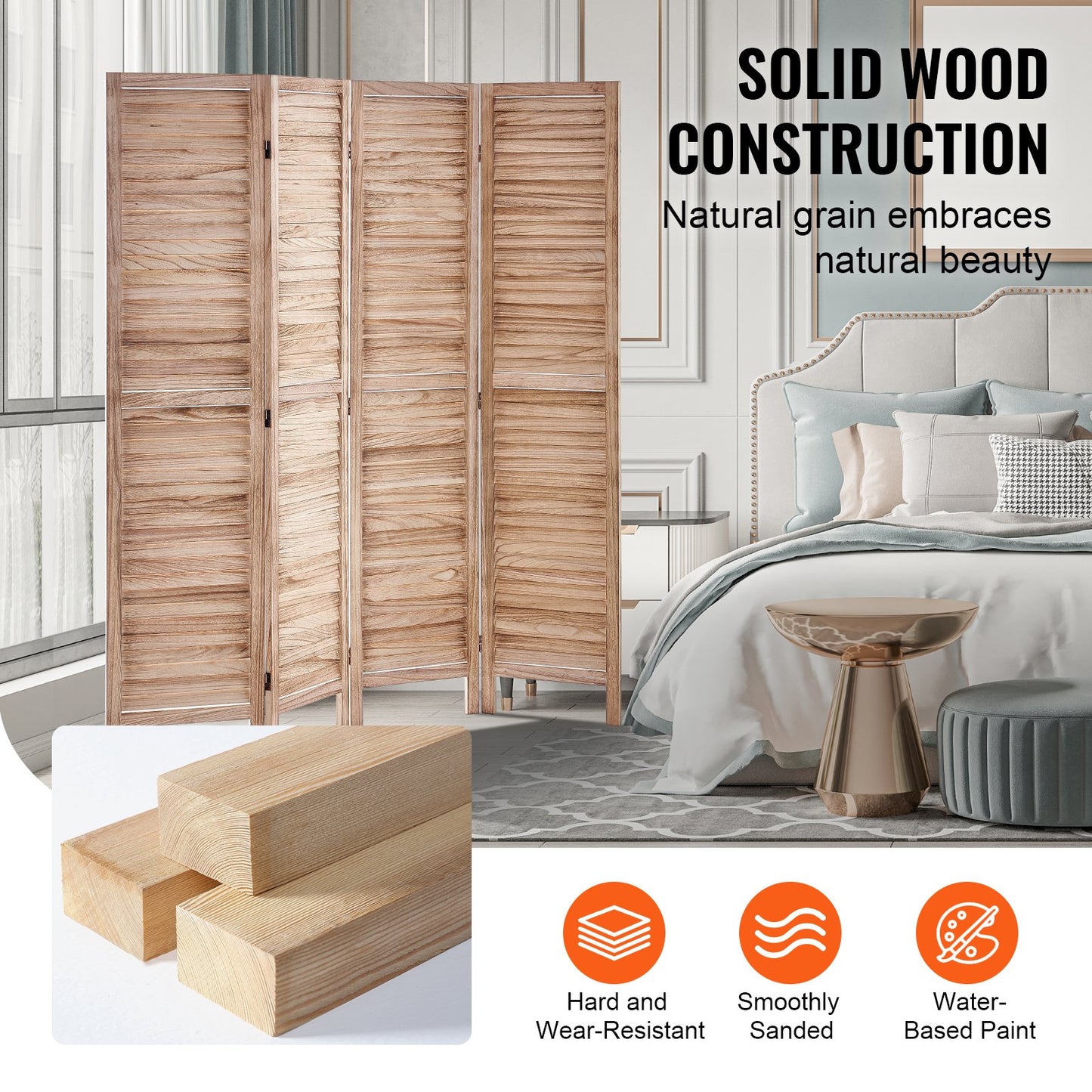 Wood Room Divider Wood Privacy Screen 4 Panel Room Divider
