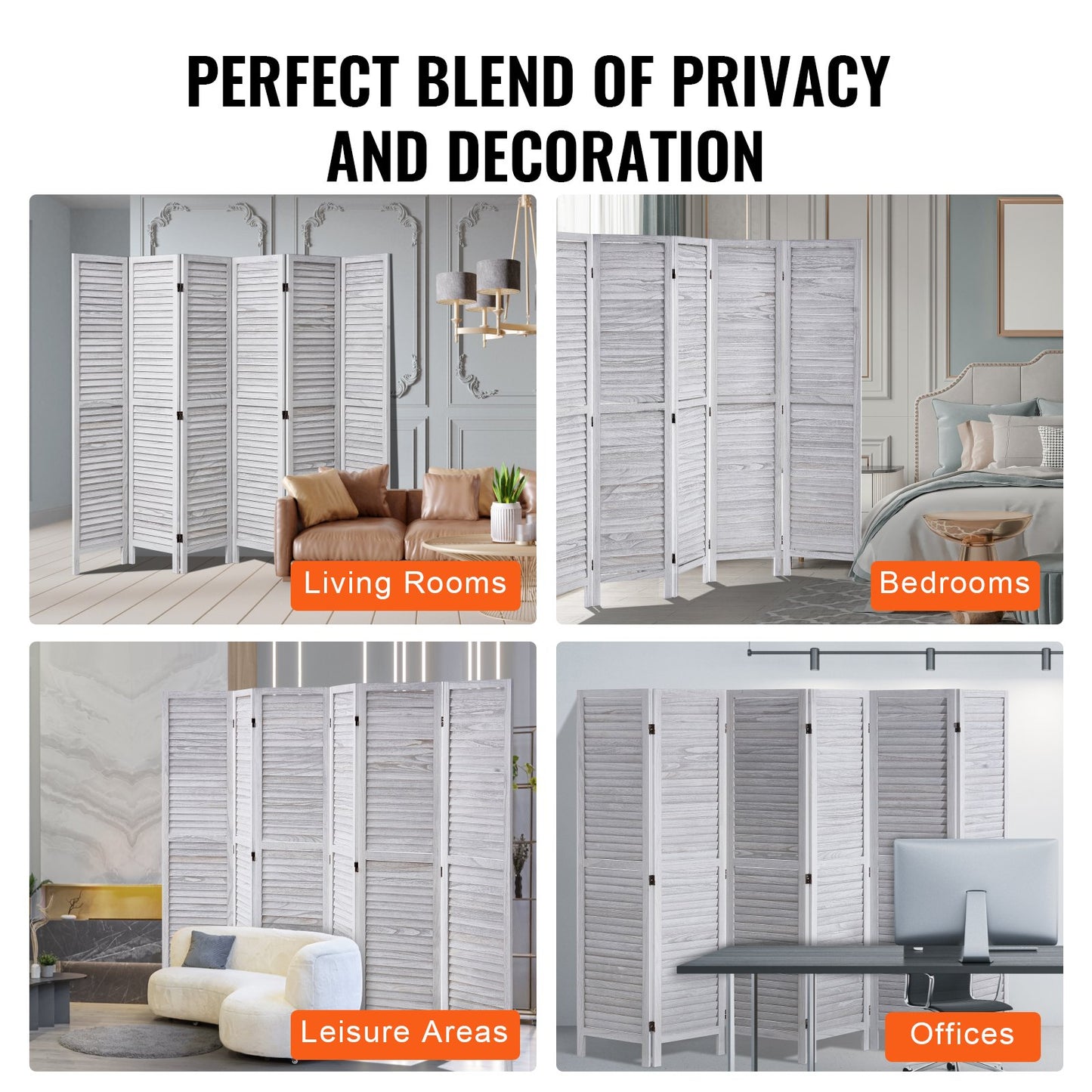 Wood Room Divider Wood Privacy Screen 6 Panel Room Divider