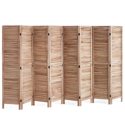 Wood Room Divider Wooden Screen 8 Panel for Room Separation Home Office