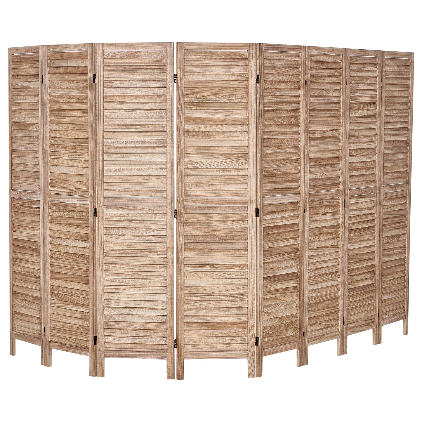 Wood Room Divider Wooden Screen 8 Panel for Room Separation Home Office