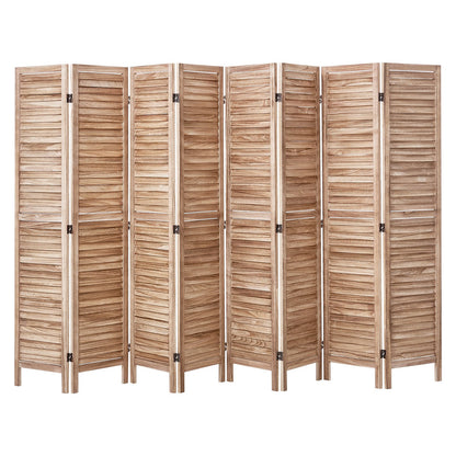 Wood Room Divider Wooden Screen 8 Panel for Room Separation Home Office