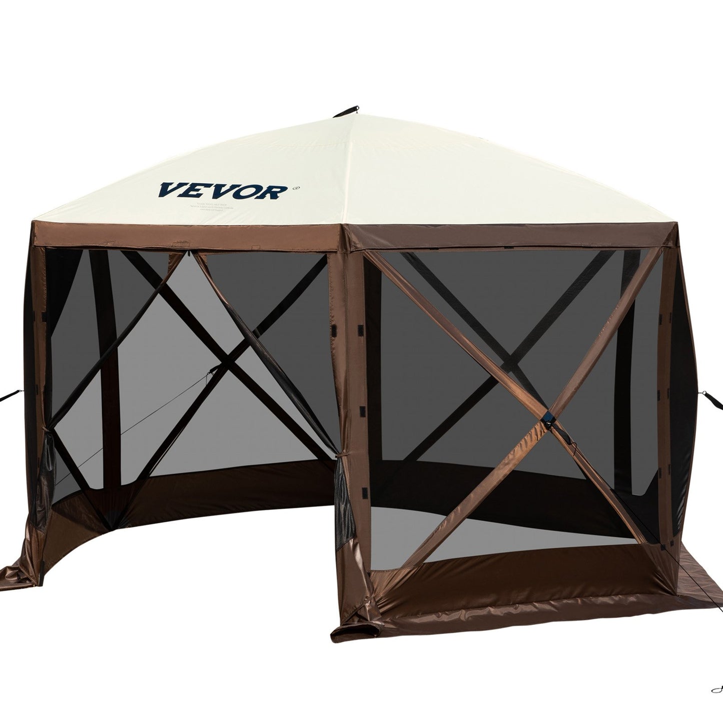 Pop-up Camping Gazebo Camping Canopy Shelter 6-sided 12' x 12' Sun Shade