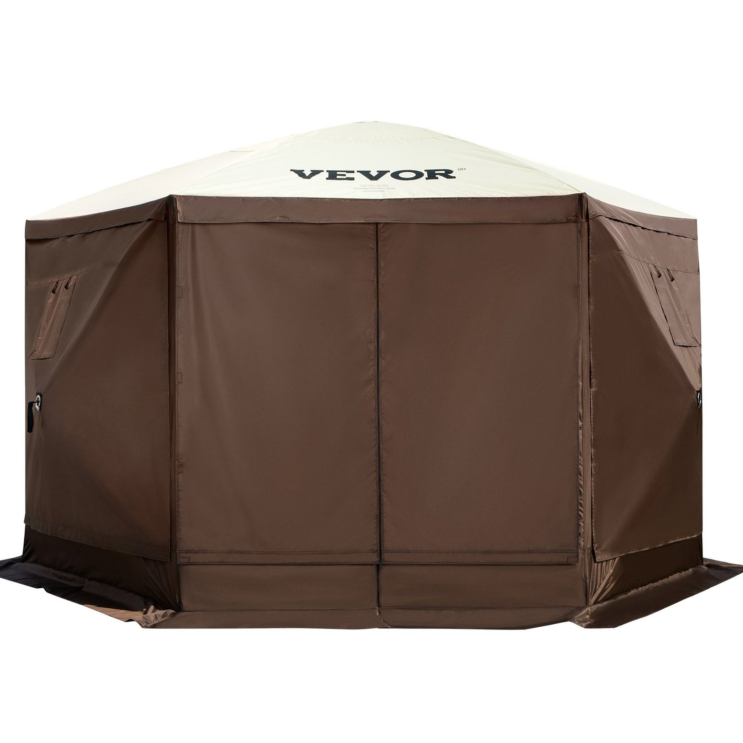 Pop-up Camping Gazebo Camping Canopy Shelter 6-sided 12' x 12' Sun Shade