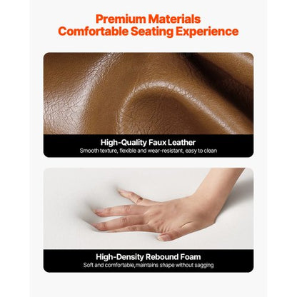 Mid-Century Modern Accent Chair PU-Ledersessel mit Massivholzrahmen