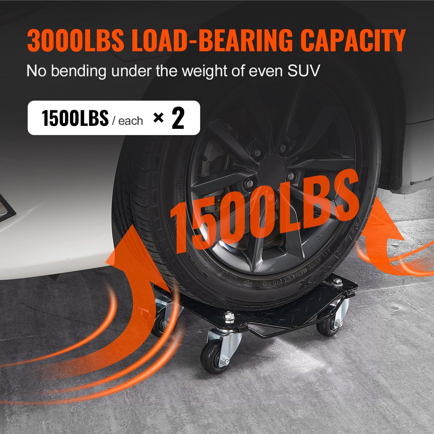 Bil Dolly Wheel Tire Dolly 2 ST Heavy Duty Skate Auto Repair Dolly 3000LB