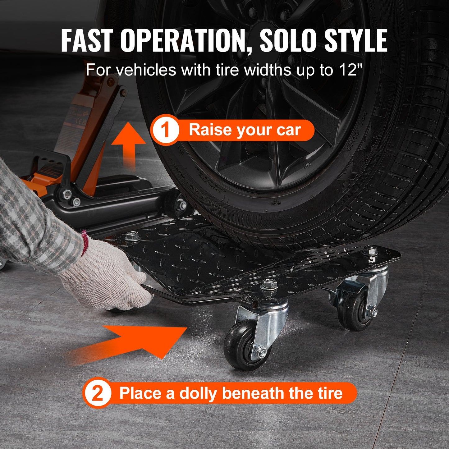 Bil Dolly Wheel Tire Dolly 2 ST Heavy Duty Skate Auto Repair Dolly 3000LB