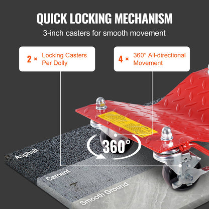 Wheel Dolly Heavy-Duty Car Tire Stake Vehicle Moving Dolly 8000 lbs 4-pack