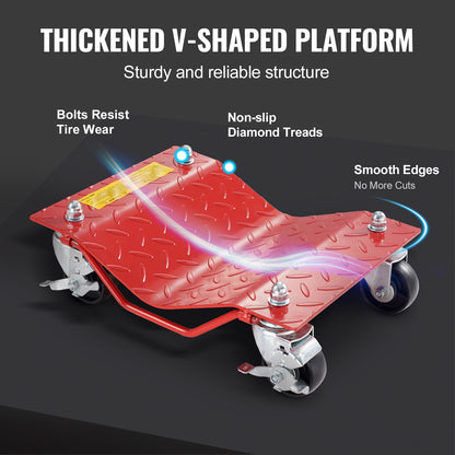 Wheel Dolly Heavy-Duty Car Tire Stake Vehicle Moving Dolly 8000 lbs 4-pack