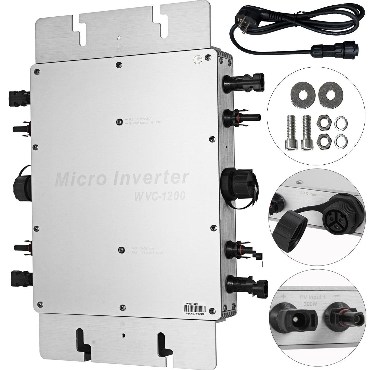 1200W Power Inverter MPPT Vattentät Solar Grid Tie Inverter DC till AC 220V Micro Inverter (1200W/220V)