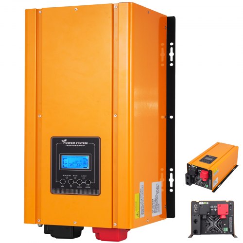 3000W 12V lågfrekvent ren sinusvågsströmriktare med 230V 3Kw nominell 9Kw topp- och AC-laddare LCD-skärm |  EU