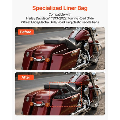 Motorcykel Sadelväska Innerväska, 18 L Insatsförvaring Resebagageväska Organizer, Kompatibel med Harley Davidson 1993-2022 Touring Road/Street Glide/Electra Glide/Road King Sadelväska, Svart |  EU