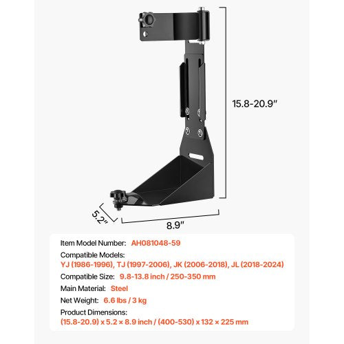 Domkraftsfäste för höglyftande terränggående Jeep Wrangler YJ/TJ/JK/JL 1986-2024