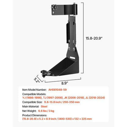 Domkraftsfäste för höglyftande terränggående Jeep Wrangler YJ/TJ/JK/JL 1986-2024