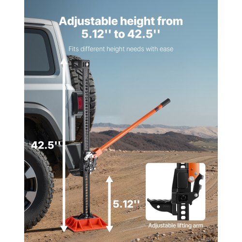 122cm off-road agricultural jack with base 3.18 ton high lift tractor vehicle