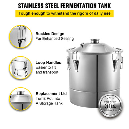 Moonshine Still, 30L Water Distiller, 6.6Gal Essential Oil Boiler, SUS 304 Moonshine Still Kit with Built-in Thermometer