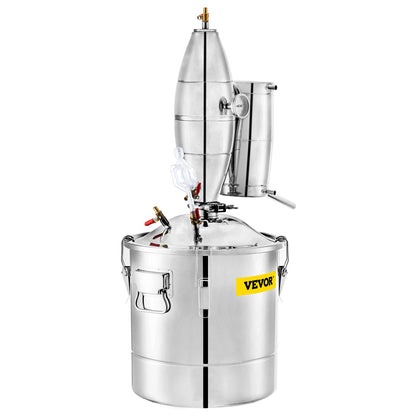 Moonshine Still, 30L Water Distiller, 6.6Gal Essential Oil Boiler, SUS 304 Moonshine Still Kit with Built-in Thermometer