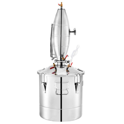 Moonshine Still, 30L Water Distiller, 6.6Gal Essential Oil Boiler, SUS 304 Moonshine Still Kit with Built-in Thermometer
